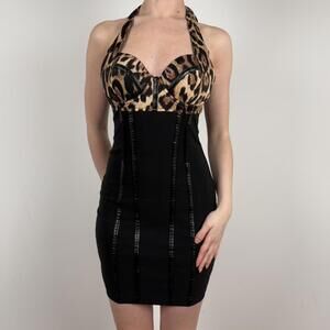 Women's Black & Leopard Dress